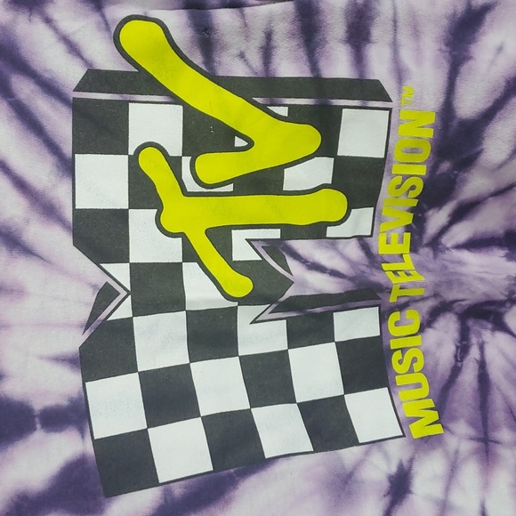 MTV Tie Dye Checkered Graphic T Shirt, Size S - Picture 3 of 5
